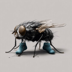 close up of a fly with socks