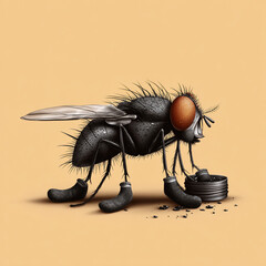 close up of a fly with socks