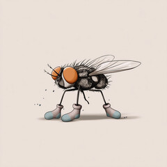 close up of a fly with socks