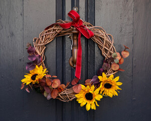 Decorative Wreath on a Door