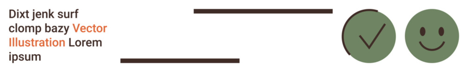 Approval process, positive feedback, satisfaction, decision making, minimal design, communication. Two green circles a checkmark and happy face with clean text layout. Approval and satisfaction
