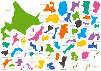 シンプルでグラフィカルな日本の47都道府県セット