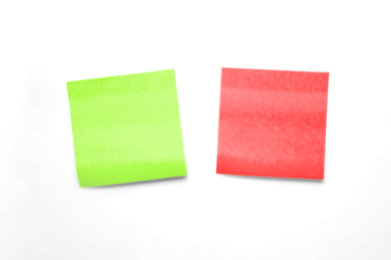 Bright Green And Red Sticky Notes Duo On transparent Background For Creative Planning And Ideas