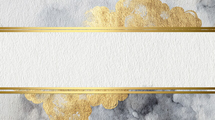 金色の雲のような高級感のある和風フレーム
