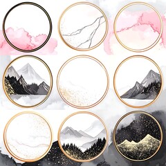 Abstract mountain frames