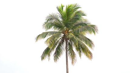 Fototapeta premium tall coconut palm tree with green leaves high resolution picture