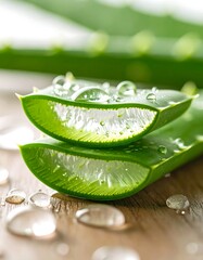 Aloe vera leaves sliced