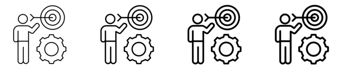 Goal Setting Icon Set Different Style Collection

