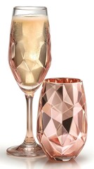 Intricately designed glassware combining crystal clarity with elegant metallic opal-inspired artistry