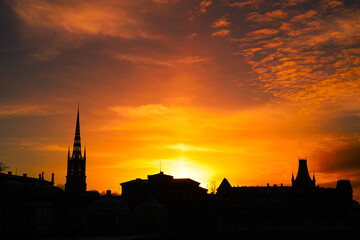 Naklejka premium ストックホルム夕景