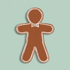 Obraz premium Iced Christmas Man on Light Blue Background