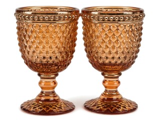 Delicate stemware adorned with mother-of-pearl mosaic and refined metallic details for timeless charm