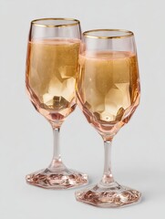 Artistic glassware combining rose gold accents with natural mother-of-pearl glow for a refined touch