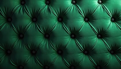 Obraz premium Close up photo showcases a rich green velvet texture. The pattern shows a classic quilted design with button details. It represents a luxury feel for a sophisticated background.