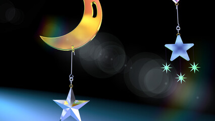 クリスマスのモビールをイメージした 3D画像