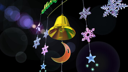 クリスマスのモビールをイメージした 3D画像