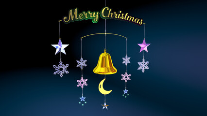 クリスマスのモビールをイメージした 3D画像