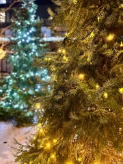 christmas tree with golden lights