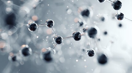 Intricate molecular structure shimmering on a soft, blurred background
