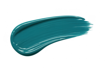 Teal cosmetic paint stroke smear transparent background