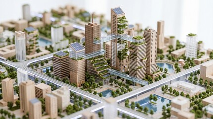 Sustainable Smart City Model Showcasing Futuristic Urban Design