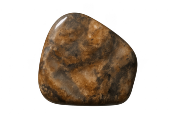 Polished brown river rock gemstone with smooth texture