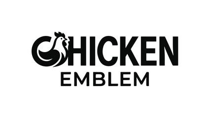 Chicken Emblem Logo Design for Poultry Business.