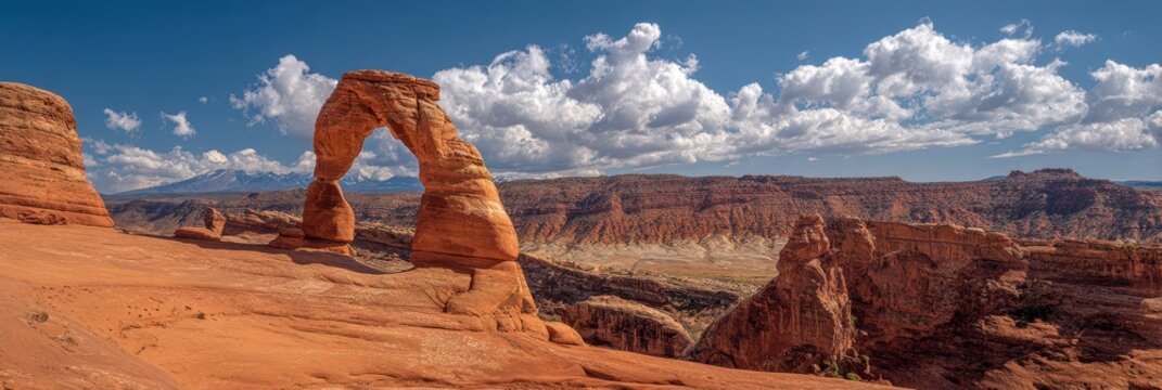 Weathering of Delicate Arch in Arches National Park, Utah - A Stunning View of Red Rock Formation
