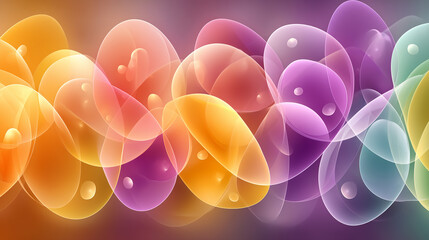 Colorful abstract bubbles in overlapping translucent layers