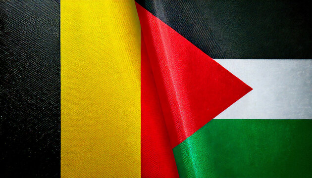 ベルギーの国旗とパレスチナの国旗(Belgium flag & Palestine flag.)
 - Powered by Adobe