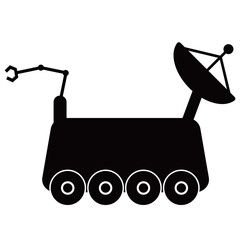 宇宙で使用する探査機のシンプルなイラスト