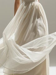 Cloud Dancer 2026 captures graceful movement of ethereal bridal silk. Delicate fabric flows with weightless elegance, embodying romantic sophistication and timeless wedding beauty.
