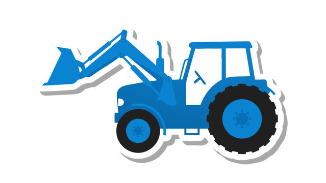 blue tractor isolated on white