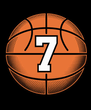 7th Birthday For Boys Gift Funny 7 Years Old Boy Basketball