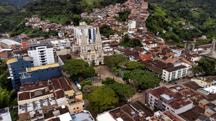 Fototapeta premium Andes, Antioquia - Colombia. October 8, 2025. Municipality located in the southwestern region of the department.