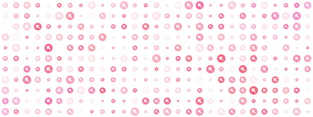 Dynamic abstract background featuring a seamless pattern of upward-pointing pink arrows within circular elements for tech and data concepts