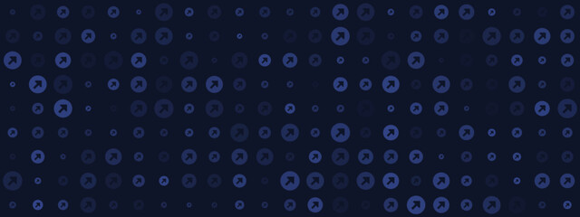 Abstract dark blue background with a dynamic pattern of ascending arrows and circles, symbolizing digital progress, data flow, and technological advancement.