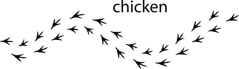 Chicken Footprint Black Line Icon for UI Design,Chicken Paw Print Editable Stroke Vector Illustration
