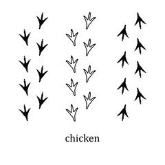 Obraz premium Chicken Footprint Black Line Icon for UI Design,Chicken Paw Print Editable Stroke Vector Illustration