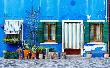 Typical home front from Burano Italy
