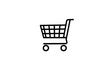Contemporary minimalistic design of a shopping cart icon emphasizing retail efficiency and organization isolated on transparent background PNG
