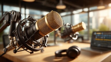 Laptop computer with microphone on the air for video conference calling.