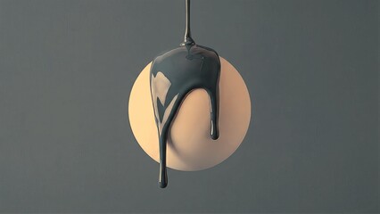 Dripping Liquid Over Circular Surface Abstract Graphic