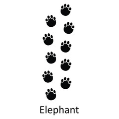 Elephant Paw Print Editable Stroke Vector Illustration