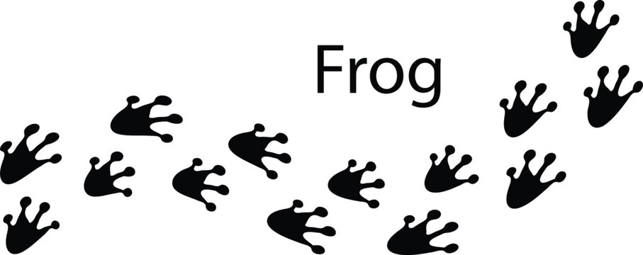 Frog paw print,Animal Footprint Vector Illustration,Wildlife Footprint Track Symbol