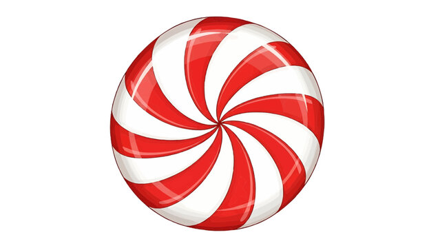A vibrant, swirled peppermint candy, with a spiral pattern of red and white