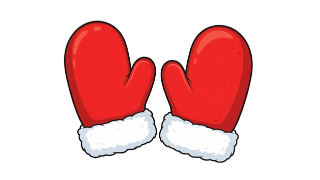 Warm red winter mittens on a cold day. These mittens are a classic winter essential, perfect for keeping hands warm in chilly weather