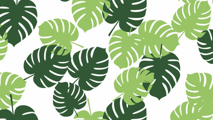 Fototapeta premium Tropical monstera leaf seamless pattern for textile design and backgrounds