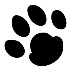 Dog Paw print outline. Hand drawn vector isolated illustration. 