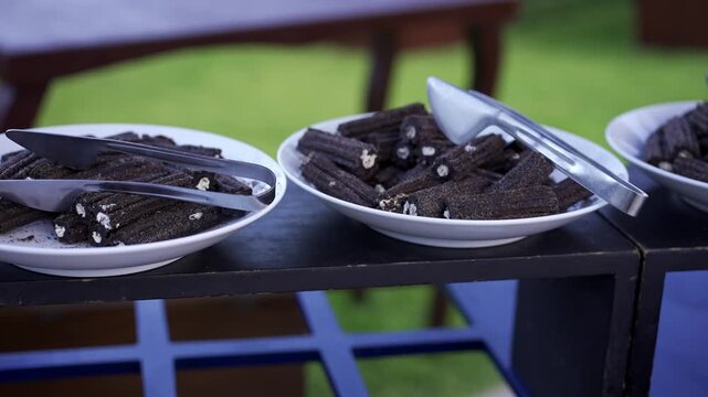 Churros de chocolate, pasteleria  